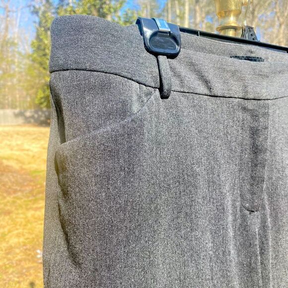 Talbots Dark Grey Twill Curvy Wide Leg Pleated Trousers - Picture 6 of 10